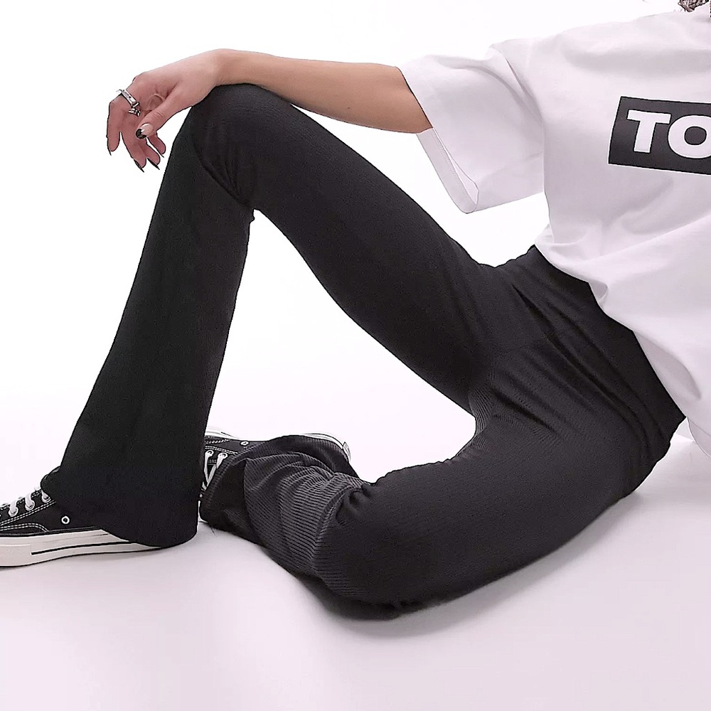💖 NWT Topshop Skinny Ribbed Flare Leggings Pants 6